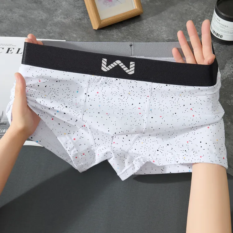 男士星空棉质内裤男款无痕中腰舒适透气平角裤潮流时尚休闲短裤衩