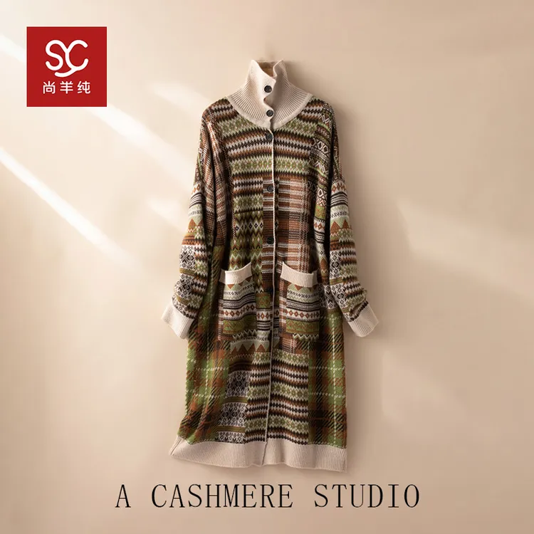 【北欧女王】重磅牛货！100纯山羊绒显瘦宽松大衣羊绒衫CYR240103