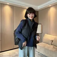 90白鸭绒宽松秋冬加厚保暖背心羽绒马甲