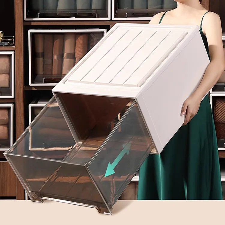 抽屉式收纳盒塑料透明衣物收纳家用储物柜衣服内衣整理收纳特大号