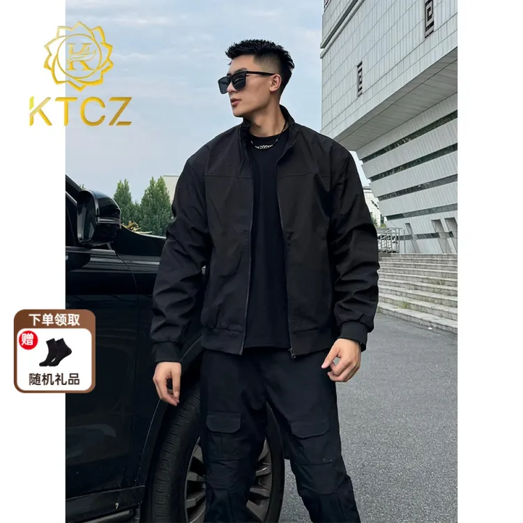 KTCZ夹克男秋穿搭痞帅高级感立领工装棒球服外套短款教练夹克