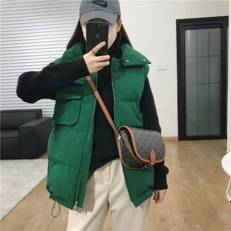 2025冬季韩版坎肩背心马甲女潮宽松立领年外穿短款外套马夹