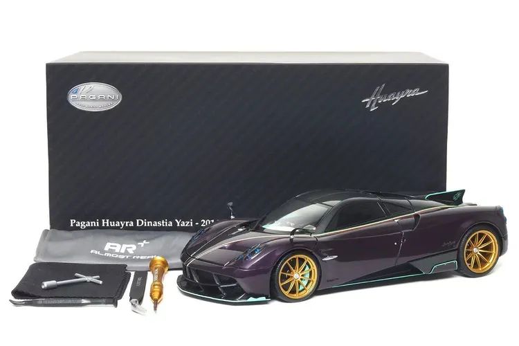 现货AR 1:18 帕加尼花雅 Huayra 龙版睚眦 紫碳收藏合金车模摆件
