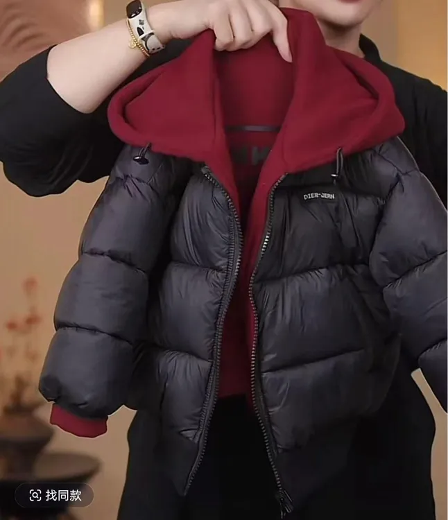 韩版新款冬季儿童棉服男女童棉袄宝宝针织卫衣连帽棉衣双面穿童装