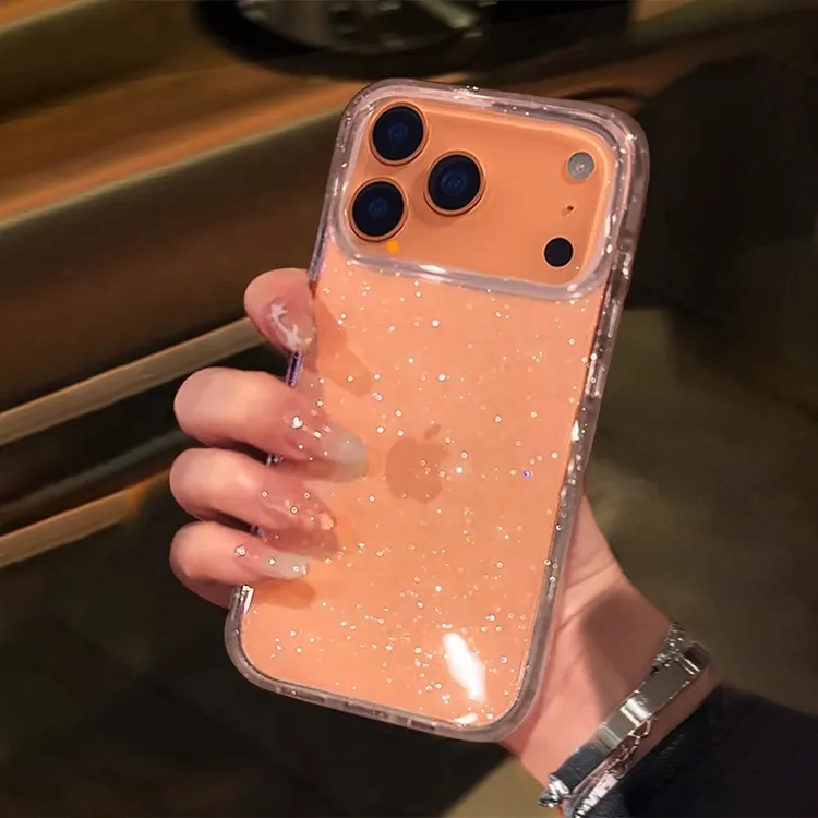 透明细闪适用苹果17promax手机壳爆款闪粉iphone16promax保护套15