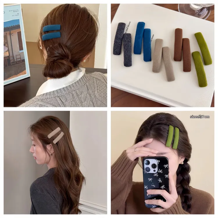 简约毛绒bb夹发夹女侧边夹2026新款一字夹子碎发卡前额刘海夹头饰