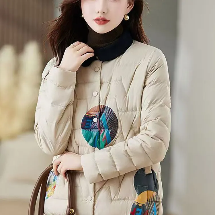 花好月圆宽松型中老年女装时尚羽绒服秋冬大量现货欢迎达人直播