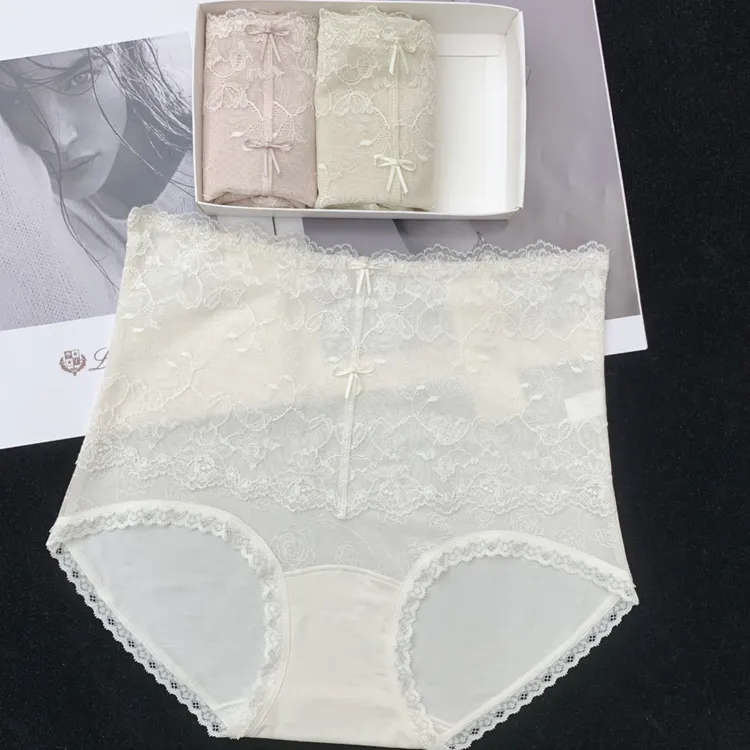 5193新款高腰水溶蕾丝拼接莫代尔亲肤舒适大包臀80-125