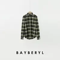 BAYBERYL老贝绿格子*翻领单排扣格子衬衫NCY5H0605-9/18