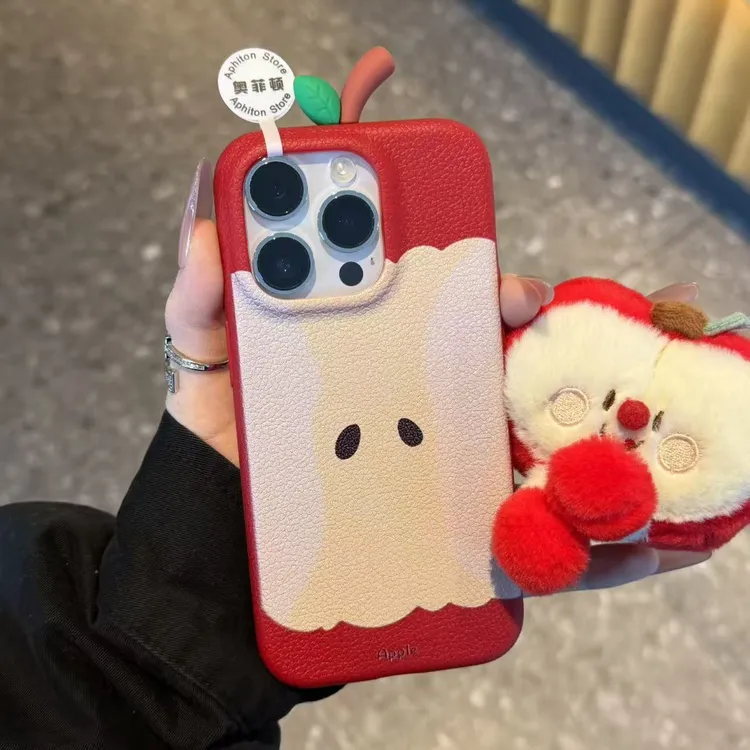 GGBond韩风个性苹果核适用苹果17皮纹16手机壳小米15vivo华为oppo