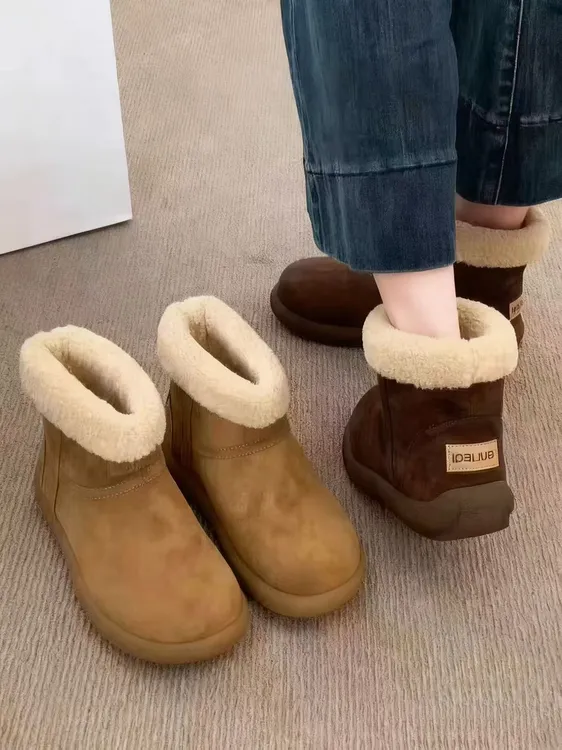 【梦雪严选】2025冬款雪地靴女外穿保暖棉鞋加绒勃肯鞋毛毛棉靴子