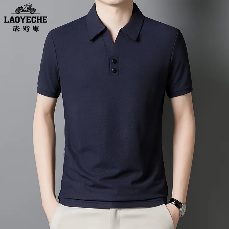 老爷车男款薄款男士凉感宽松透气舒弹商务休闲POLO衫时尚百搭半袖