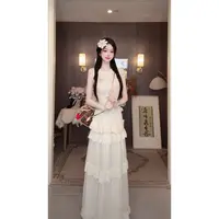 【雅乔定制】卢浮梦境 法式网纱蕾丝塔裙半身裙长裙DYYK-25042389