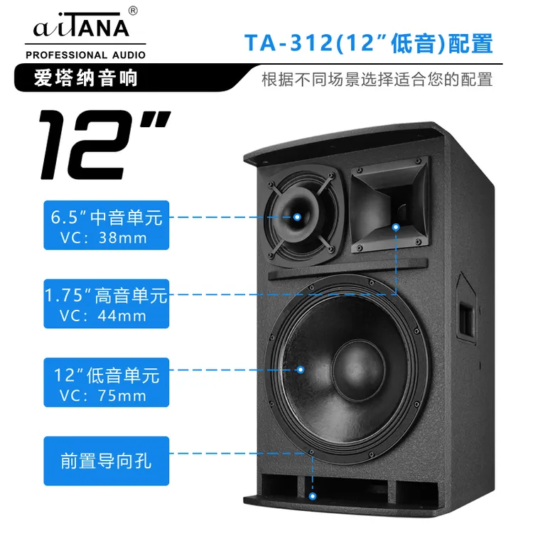 aiTANAaiTANA意大利爱塔纳12寸三分频音箱舞台演出专业音箱酒吧