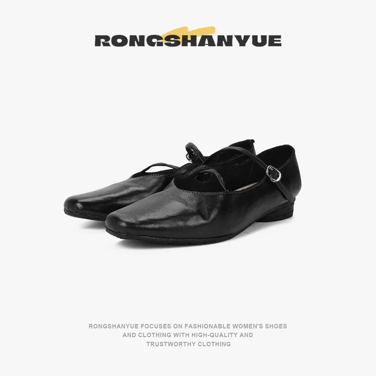 Rongshanyue玛丽珍女2025年新款一字带浅口平底芭蕾舞鞋单鞋B1199