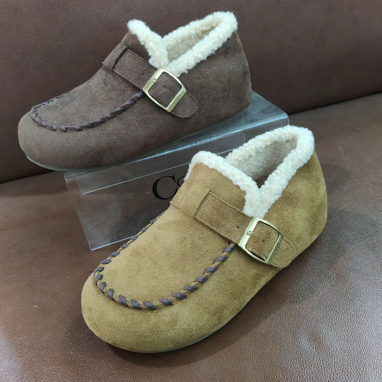 勃肯鞋女款秋冬加绒加厚保暖一脚蹬厚底雪地棉鞋子女鞋内增高