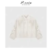 PanYiXiu/潘依绣丹麦进口紫金天鹅绒短二水貂气质整貂皮草ST755