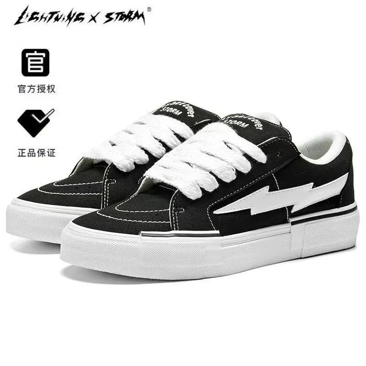 REVENFE X POTM复仇风暴闪电鞋联名毕加索面包鞋情侣帆布鞋潮流