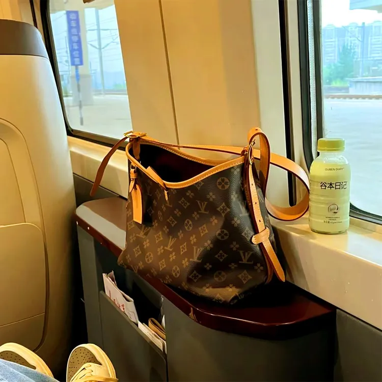 香港精选轻奢2025凯瑞奥新款时尚老花中古购物托特包腋下单肩包包