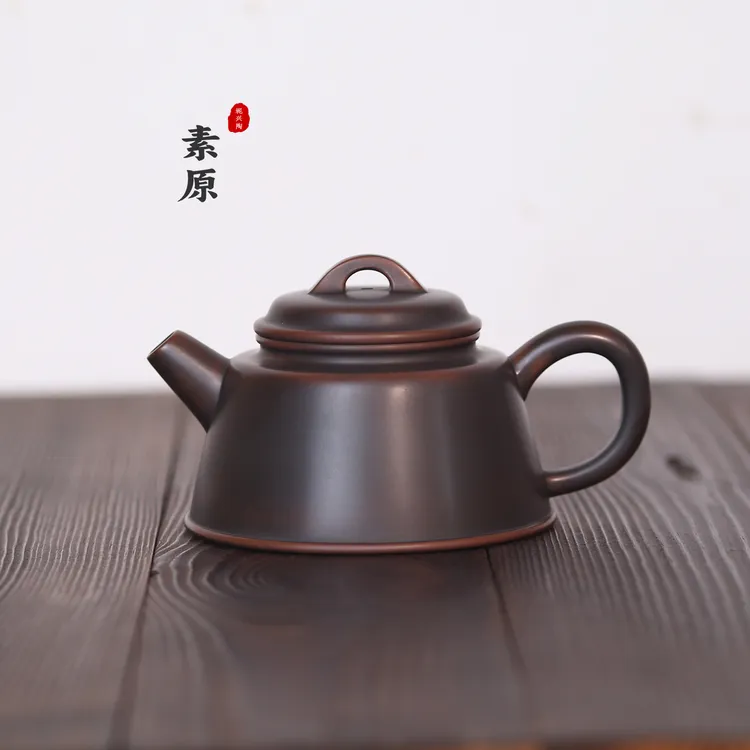 钦州坭兴陶鱼罩壶约150毫升球孔纯手工原矿广西泡茶坭兴茶具茶壶