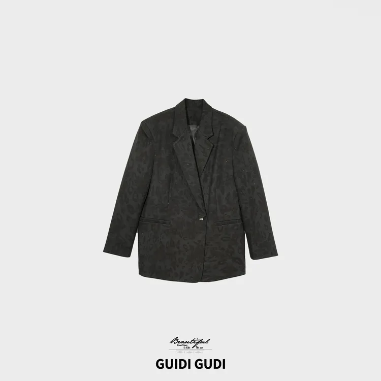 GUIDI GUDI【黑点间距】优雅ins风慵懒气质外套/黄加蓝