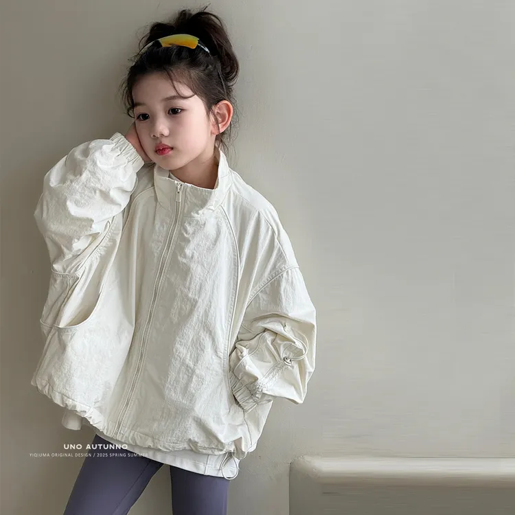 「UNO AUTUNNO」【秋岁时】塔丝隆工装布女中大童长袖立领外套GQ6101