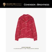 凝慧【绯色宣言】进口羊毛时尚复古宽松保暖翻领针织开衫毛衣JT219