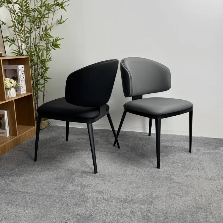 真皮怀抱餐椅现代简约餐桌椅家用靠背椅高级轻奢酒店餐厅凳子