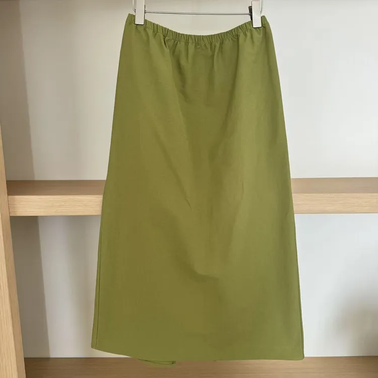 【冷雨玫瑰】ZZ捻气质时尚休闲夏季纯色后开叉半身裙子女