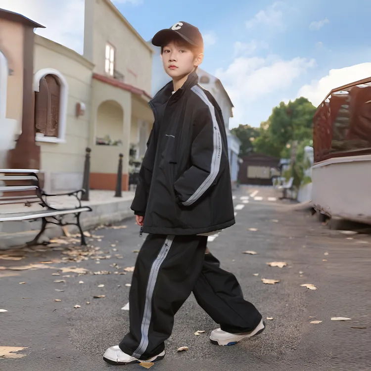 男童套装秋冬款2025新款儿童夹棉加厚保暖休闲时尚秋冬装TZW3087