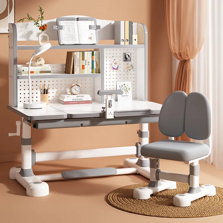 【新疆本地仓】儿童学习桌椅手摇升降桌小孩家用书桌椅写字作业桌椅
