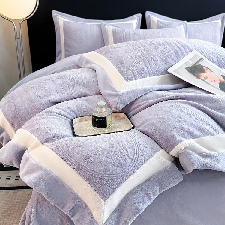 轻奢高级感冬季加厚牛奶绒四件套双面绒婴儿绒床上用品保暖宝宝绒