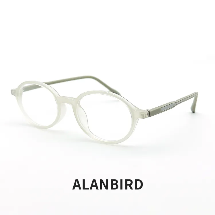 38号【定制】143mm韩系时尚白色椭圆框书呆子眼镜近视女可配高度数