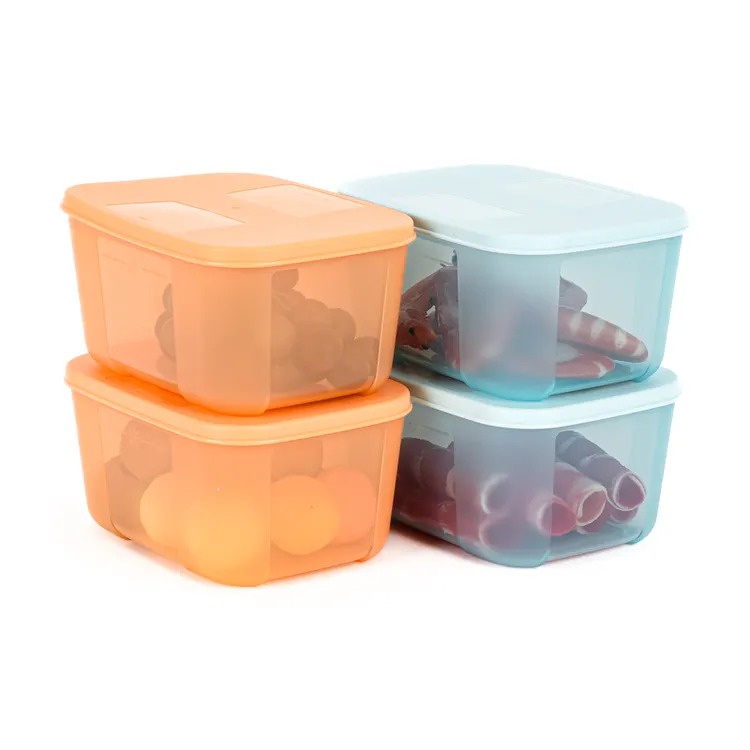 特百惠 700ML缤纷冷冻保鲜方盒 彩色保鲜冷冻盒耐低温防尘