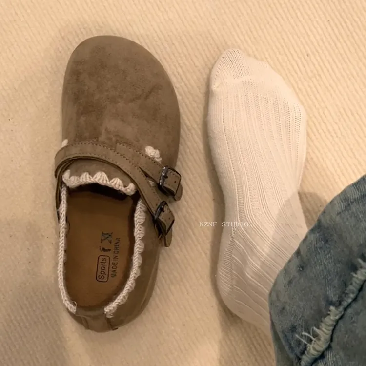 南在南方百搭复古全包厚底勃肯鞋女2025新款秋季增高软底圆头单鞋