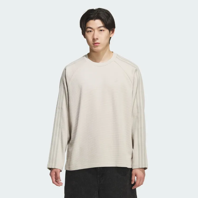 阿迪达斯新品长袖T苏翊鸣共创系列华夫格运动长袖圆领T恤KH1175