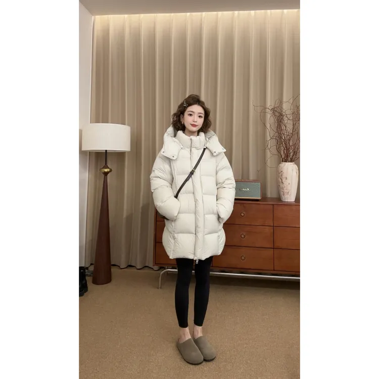 【张小九】升级款泡芙料可拆卸连帽新国标90白鸭绒羽绒服Z2133