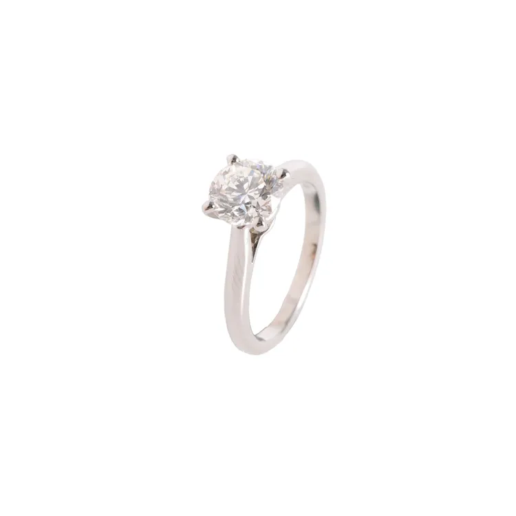 99新 Cartier/卡地亚 小花Jerry 四爪钻戒 1.25克拉 H色 48 20年