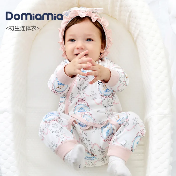 DOMIAMIA针织长袖连体衣女童幼儿秋冬哈衣梦棉女宝碎花