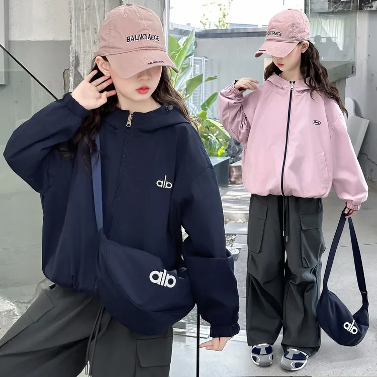【送包包两面穿】女童冲锋衣外套秋款2025新款儿童连帽外套女孩上衣