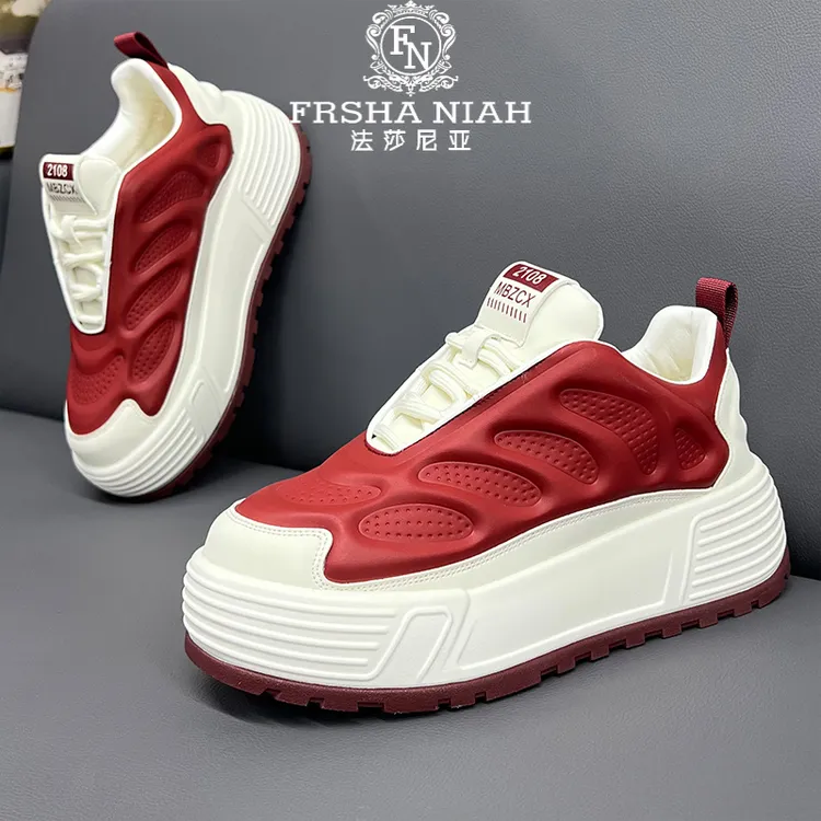 法莎尼亚新款潮流板鞋时尚耐磨防滑增高百搭男鞋轻奢软底休闲潮鞋