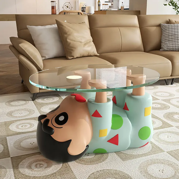 2025新款蜡笔小新茶几客厅家用小户型小桌子可移动边几桌落地摆件