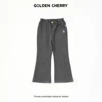 【金樱桃Golden cherry】小童纯色h小标洋气喇叭裤285357