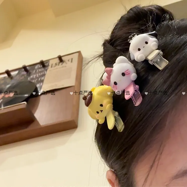 Hellokitty趴趴侧边夹kt猫一字夹刘海夹侧边夹鸭嘴夹定型无痕发夹