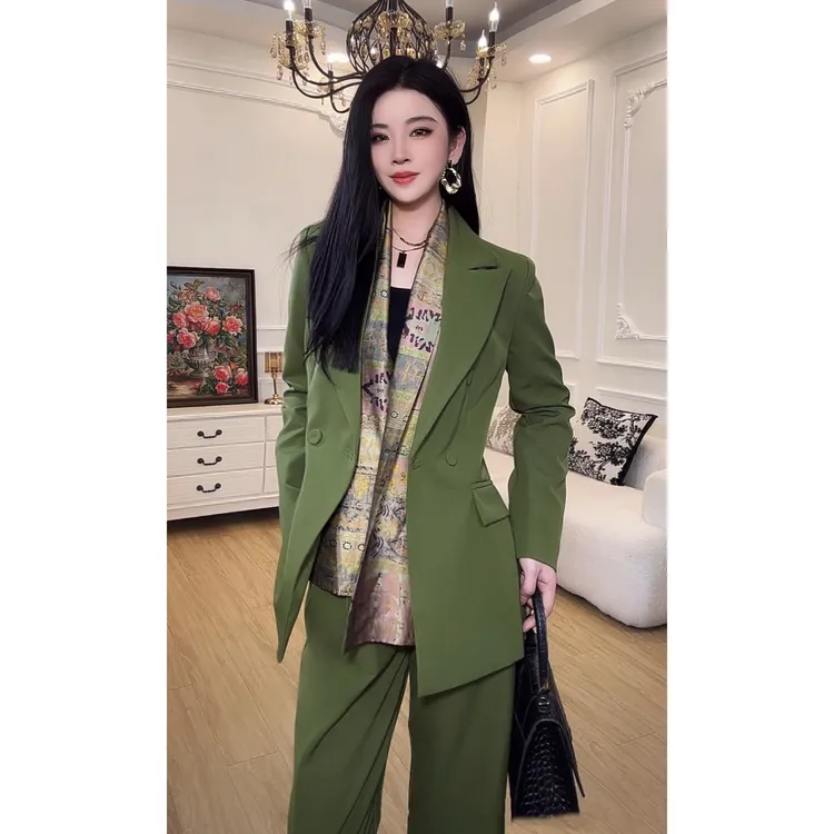 OUPAN 欧盼 深圳南油原创 新款设计感可调节系带西装三件套装940