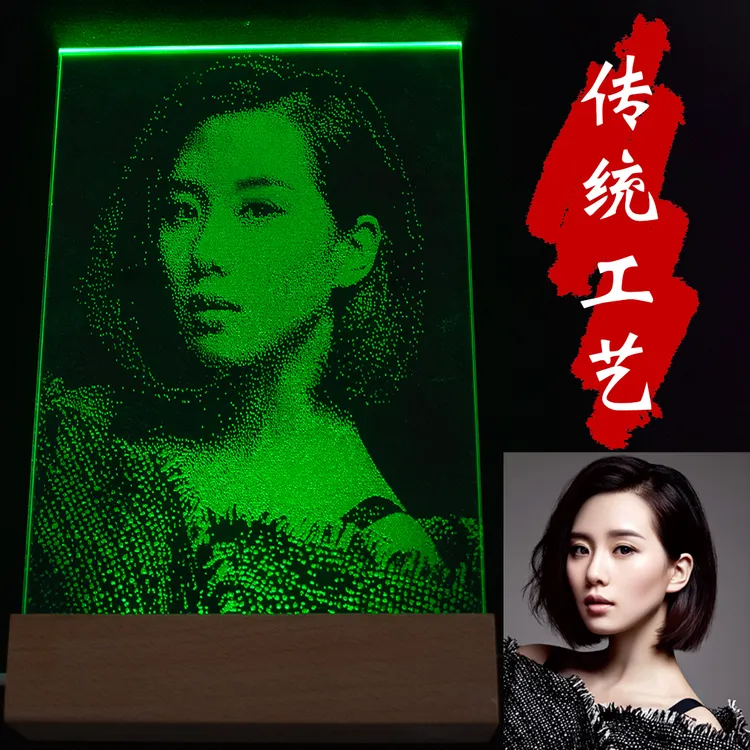 锤子玻璃画手工雕刻画送女朋友闺蜜情侣同学定制锤子玻璃画定制