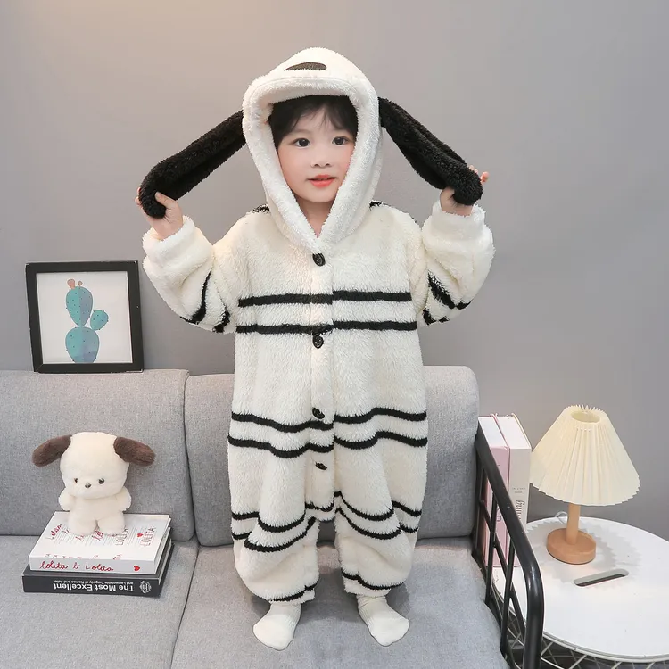 男童珊瑚绒连体睡衣秋冬季2025新款婴儿宝宝睡袋儿童法兰绒防踢被