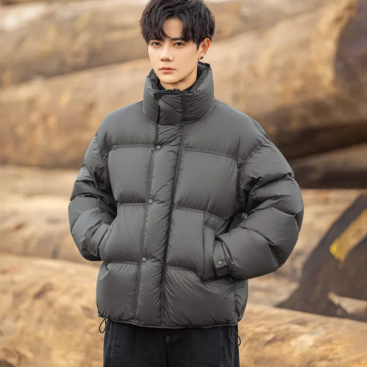 高充绒重磅90白鸭绒面包服秋季潮流情侣同款美式百搭保暖羽绒服男