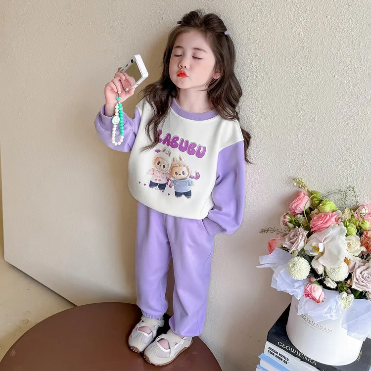 女童秋装2025新款网红爆款小女孩卡通长袖卫衣宝宝春秋时髦衣服潮