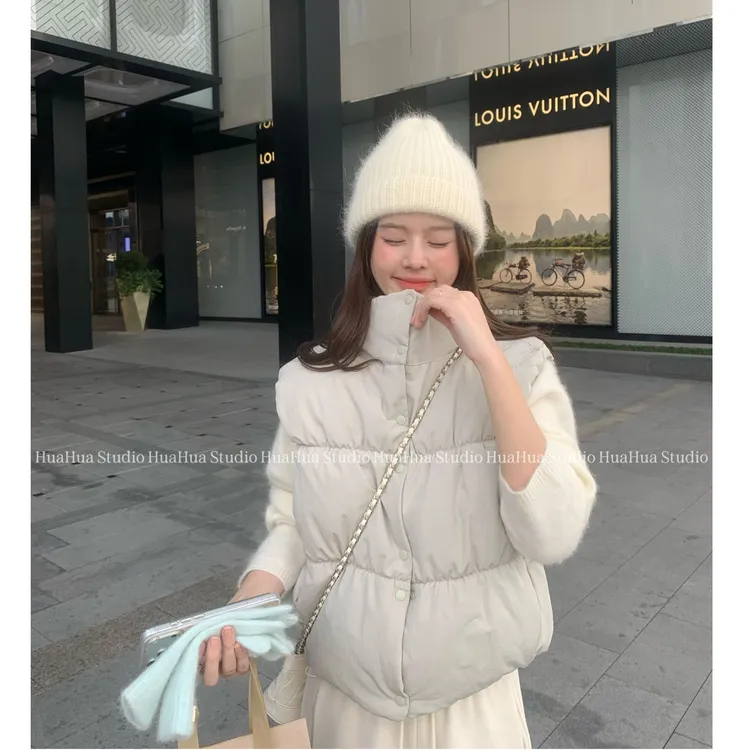 【花花】吐司马甲~小精致立领短款显瘦时尚马甲轻薄内胆羽绒马甲